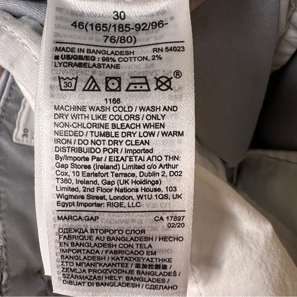 Gap Men Chino Shorts Cotton Size 30 Light Gray Essential Khaki 10” Short - Picture 7 of 7